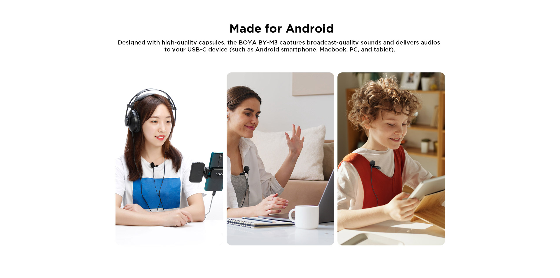 Boya Digital Lavalier Microphone with USB-C Connector for Android/MAC/Windows (BY-M3) 16824161277337290