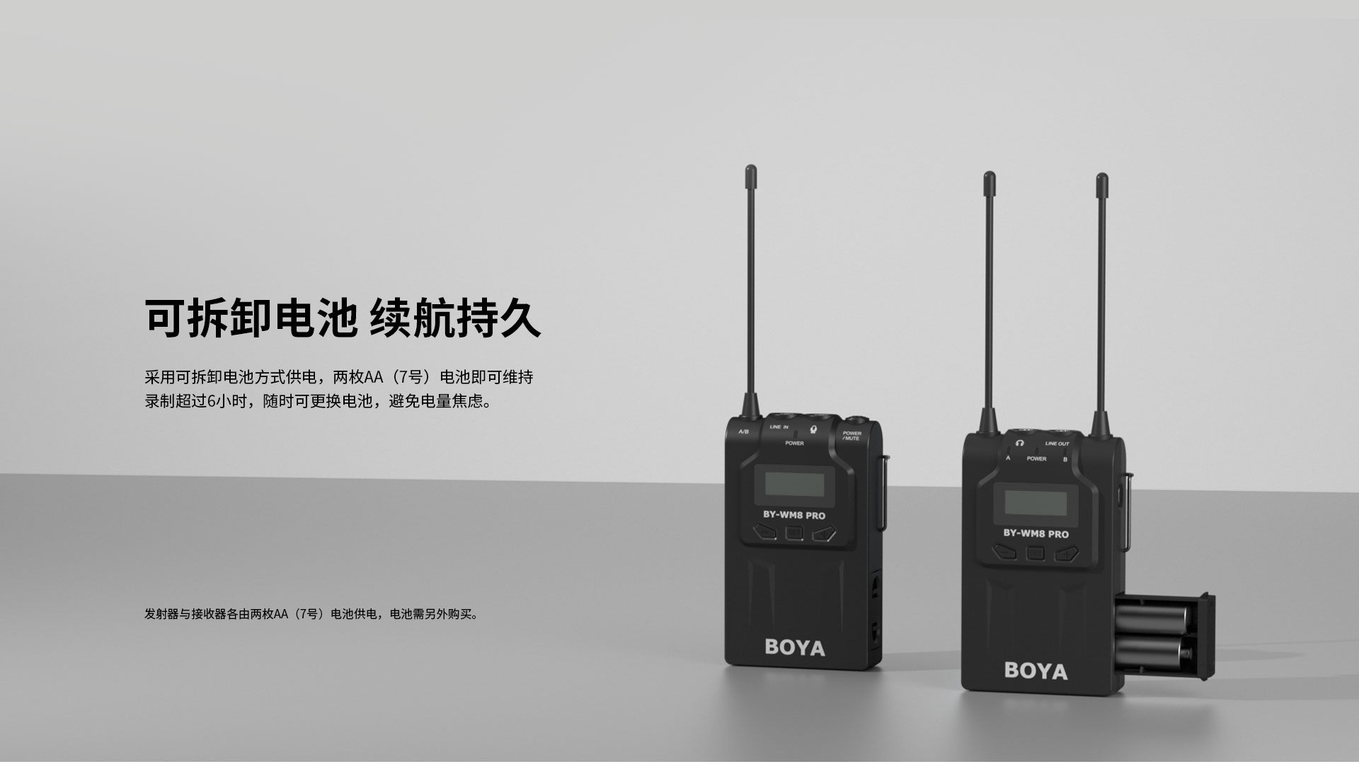 boya博雅wm8 pro UHF无线麦克风