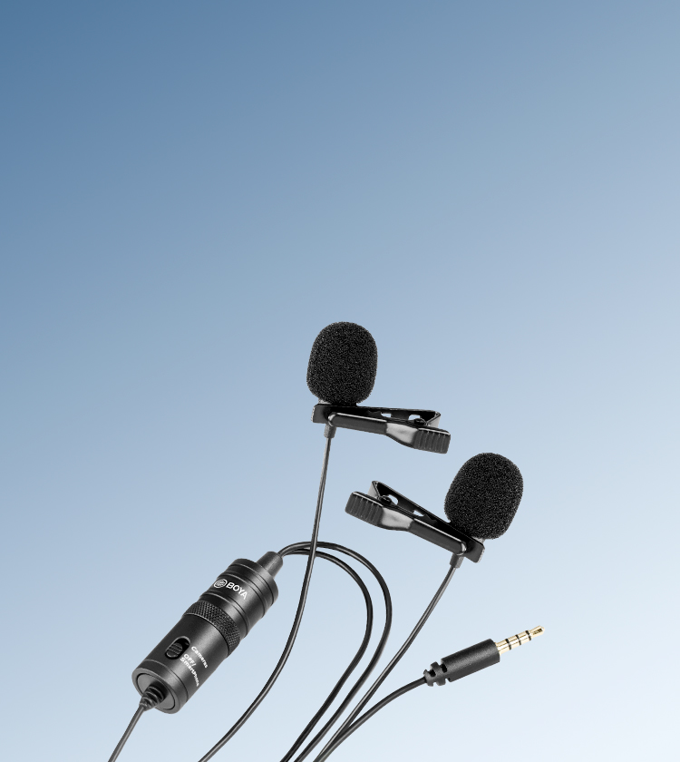 Micrófono corbatero doble omni direccional Boya BY-M1DM - FotoAcces
